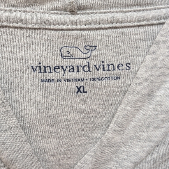 Vineyard Vines Men's Long Sleeve Hoodie Gray Heather with Patriotic Logo XL - Picture 3 of 11